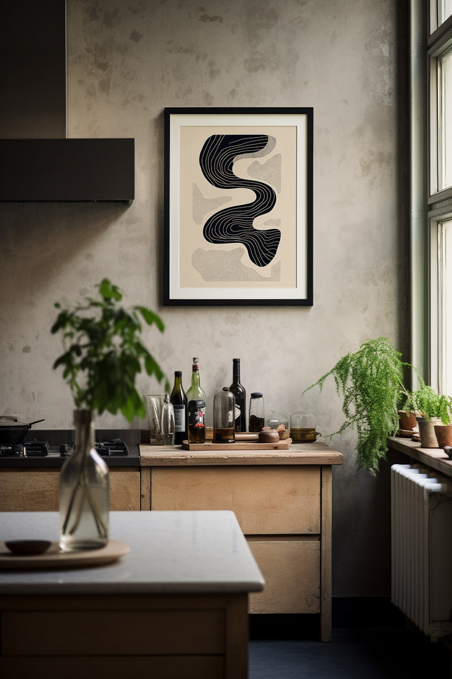 Flowing Black Abstract