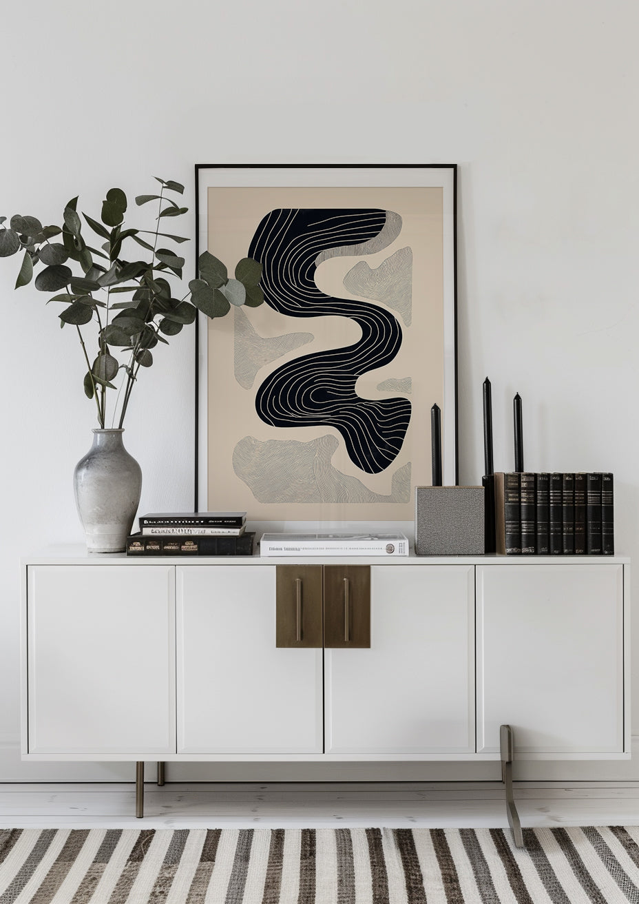Flowing Black Abstract